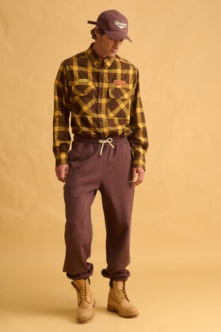 karavan clothing fashion fall winter 25 homecoming men collection cristian shirt brown yellow checked