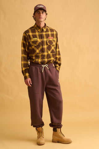 karavan clothing fashion fall winter 25 homecoming men collection cristian shirt brown yellow checked