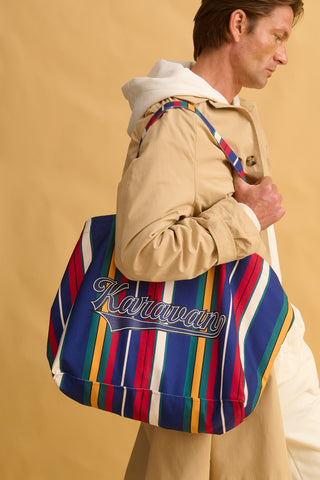 karavan clothing fashion fall winter 25 homecoming men collection david handbag multicolor stripes