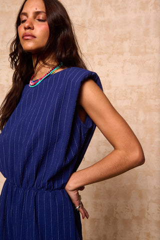 karavan clothing fashion krvn spring summer 26 nai collection aphrodite jumpsuit blue stripes