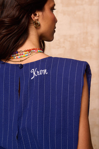 karavan clothing fashion krvn spring summer 26 nai collection aphrodite jumpsuit blue stripes