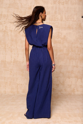karavan clothing fashion krvn spring summer 26 nai collection aphrodite jumpsuit blue stripes