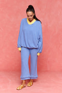 karavan fall winter 26' collection bloom sweatshirt light blue