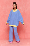 karavan fall winter 26' collection bloom sweatshirt light blue