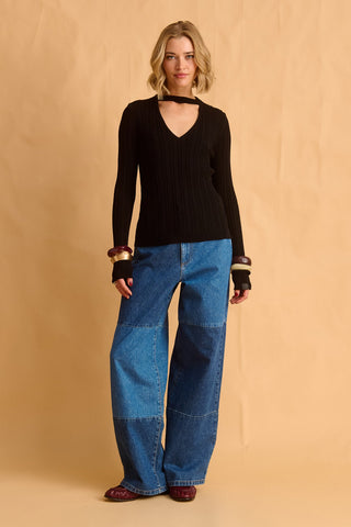 karavan clothing fashion fall winter 25 homecoming krvn collection betty knitted top black