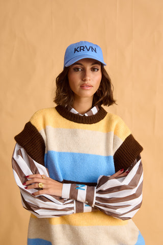karavan clothing fashion fall winter 25 homecoming krvn collection lisvel shirt brown stripes