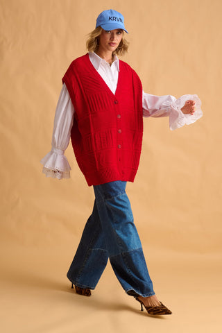 karavan clothing fashion fall winter 25 homecoming krvn collection raquel knitted vest red