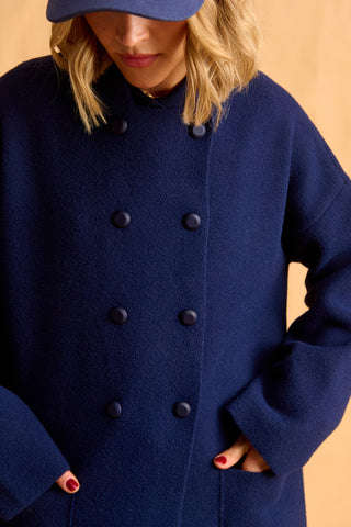 karavan clothing fashion fall winter 25 homecoming krvn collection suzan knitted coat blue