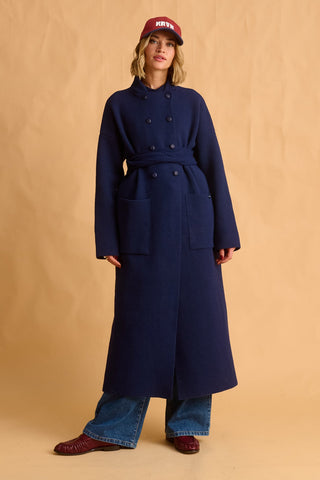 karavan clothing fashion fall winter 25 homecoming krvn collection suzan knitted coat blue
