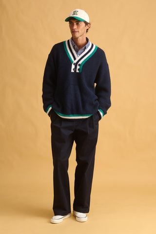 karavan clothing fashion fall winter 25 homecoming men collection bruce pullover blue