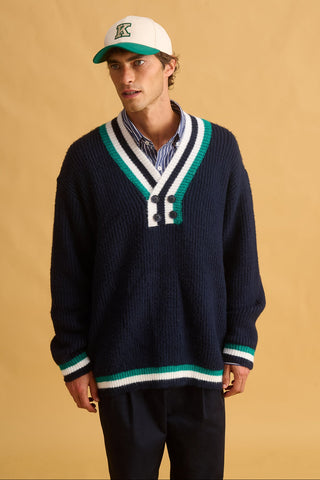 karavan clothing fashion fall winter 25 homecoming men collection bruce pullover blue