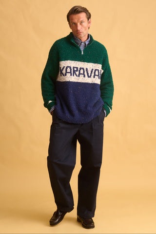 karavan clothing fashion fall winter 25 homecoming men collection finley zip pullover blue ivory