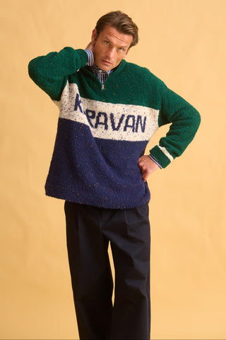 karavan clothing fashion fall winter 25 homecoming men collection finley zip pullover blue ivory