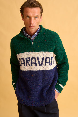 karavan clothing fashion fall winter 25 homecoming men collection finley zip pullover blue ivory