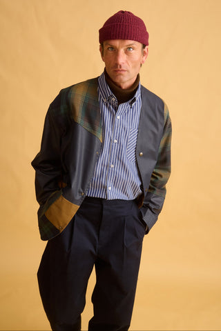 karavan clothing fashion fall winter 25 homecoming men collection delouar shirt blue stripes