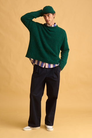 karavan clothing fashion fall winter 25 homecoming men collection jacob pullover dark green