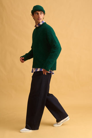 karavan clothing fashion fall winter 25 homecoming men collection jacob pullover dark green