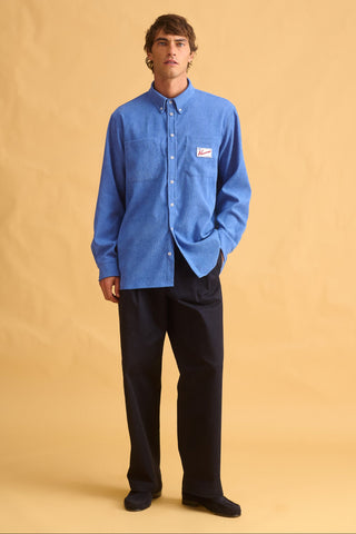 karavan clothing fashion fall winter 25 homecoming men collection vince shirt cobalt blue