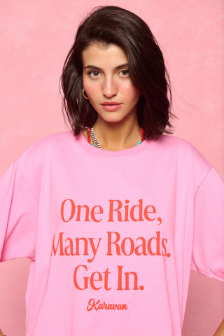 karavan clothing fashion spring summer 26 nai collection dino tee pink