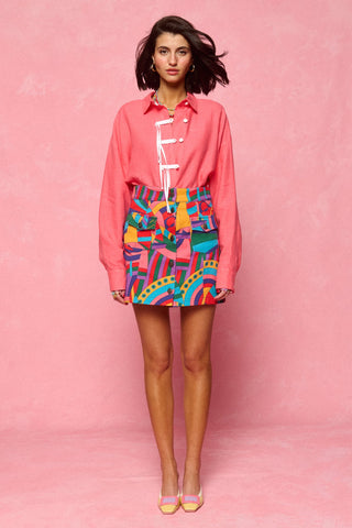 karavan clothing fashion spring summer 26 nai collection alkistis shirt  coral