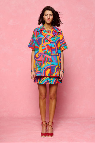 karavan clothing fashion spring summer 26 nai collection camille mini skirt boat abstract multicolor