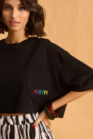 karavan clothing fashion fall winter 25 homecoming krvn collection mara crop top black
