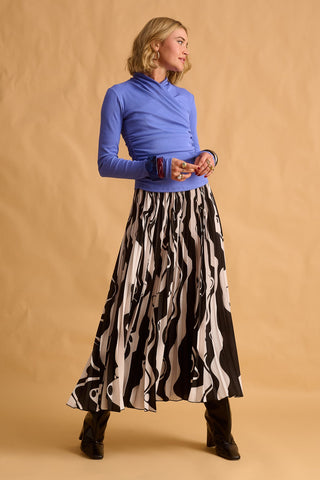 karavan clothing fashion fall winter 25 krvn homecoming collection carita skirt wavy black white