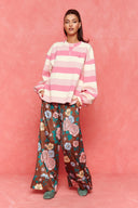 karavan fall winter 26' collection carla sweater pink ivory lines