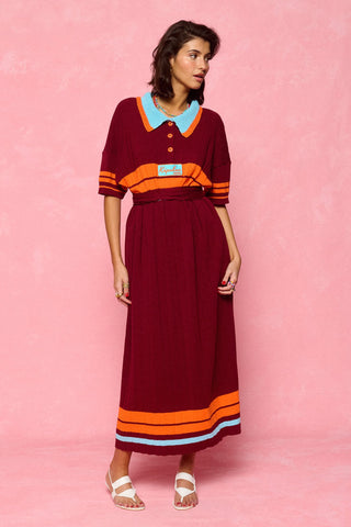 karavan clothing fashion spring summer 26 nai collection carmel knitted dress bordeaux orange