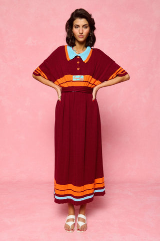 karavan clothing fashion spring summer 26 nai collection carmel knitted dress bordeaux orange