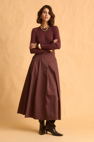 karavan clothing fashion fall winter 25 homecoming krvn collection carys skirt brown