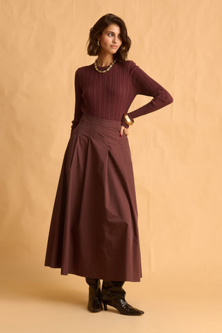 karavan clothing fashion fall winter 25 homecoming krvn collection enola knitted top brown