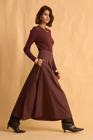 karavan clothing fashion fall winter 25 homecoming krvn collection enola knitted top brown