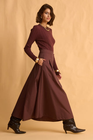 karavan clothing fashion fall winter 25 homecoming krvn collection carys skirt brown