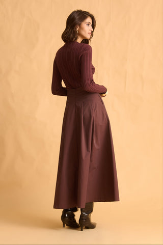 karavan clothing fashion fall winter 25 homecoming krvn collection carys skirt brown