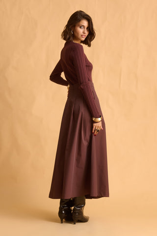 karavan clothing fashion fall winter 25 homecoming krvn collection enola knitted top brown