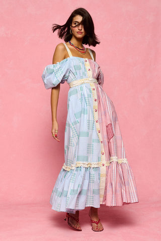 karavan clothing fashion spring summer 26 nai collection cassie dress lilac red botches