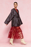 karavan loungewear planet fall winter 26' collection amal kimono blue