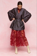 karavan loungewear planet fall winter 26' collection amal kimono blue