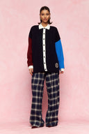 karavan fall winter 26' collection maura knitted cardigan blue bordeaux