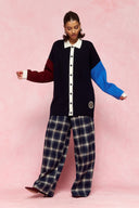 karavan fall winter 26' collection maura knitted cardigan blue bordeaux
