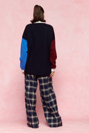 karavan fall winter 26' collection maura knitted cardigan blue bordeaux