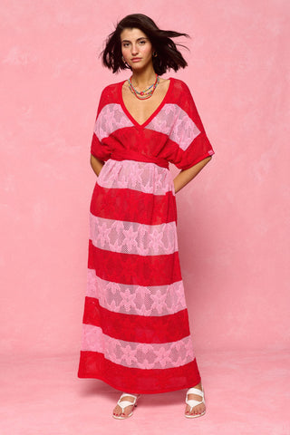 karavan clothing fashion spring summer 26 nai collection celia knitted dress pink red