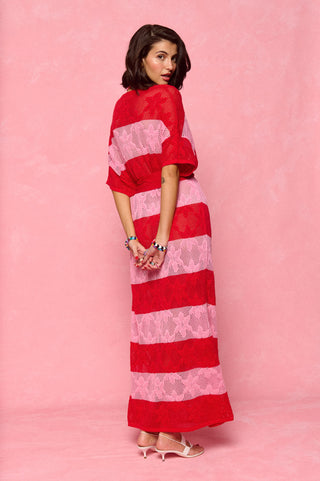 karavan clothing fashion spring summer 26 nai collection celia knitted dress pink red