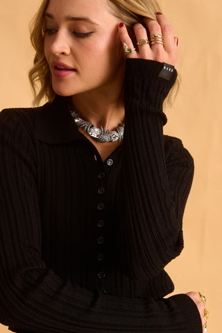 karavan clothing fashion fall winter 25 homecoming krvn collection quincy knitted top black