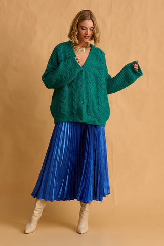 karavan clothing fashion fall winter 25 homecoming krvn collection dolores knitted cardigan green