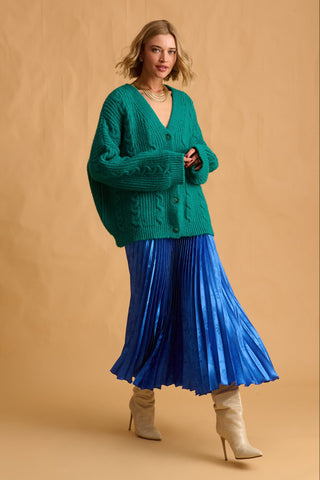 karavan clothing fashion fall winter 25 homecoming krvn collection dolores knitted cardigan green