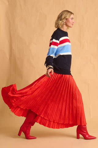 karavan clothing fashion fall winter 25 homecoming krvn collection chrysa skirt red