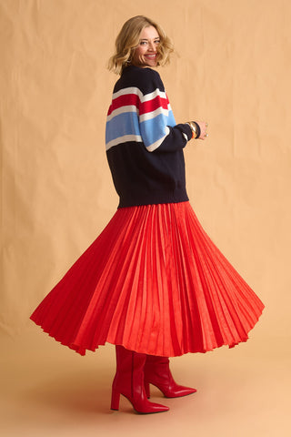 karavan clothing fashion fall winter 25 homecoming krvn collection chrysa skirt red