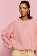 karavan loungewear planet fall winter 26' collection candy cardigan pink